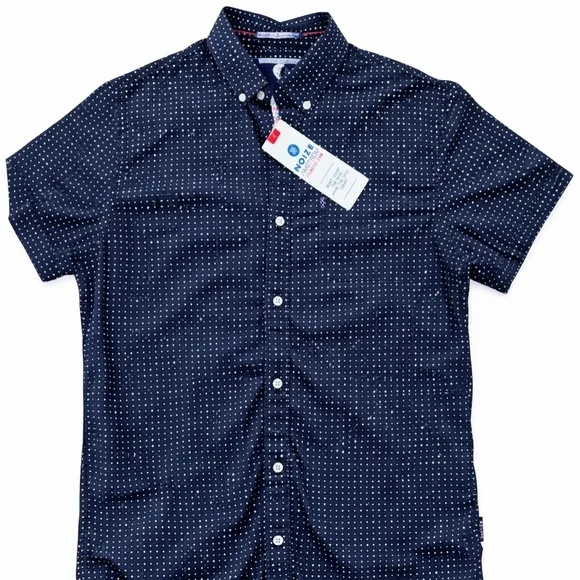 Men’s Blue Polka Dot Short Sleeve Button Down Shirt – Size Small – NWT - Picture 1 of 8